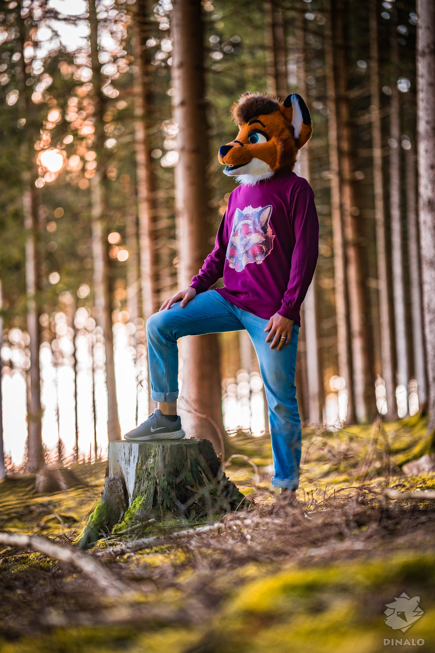 Mushroom Fox - Long Sleeve T-Shirt