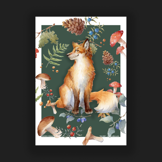 Fall 2025 - Fox Leaves Print - Signed by Akatan